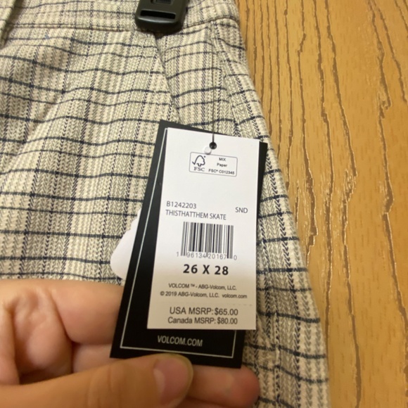 NWT Volcom Women’s Plaid Straight Leg Pants - Picture 6 of 9